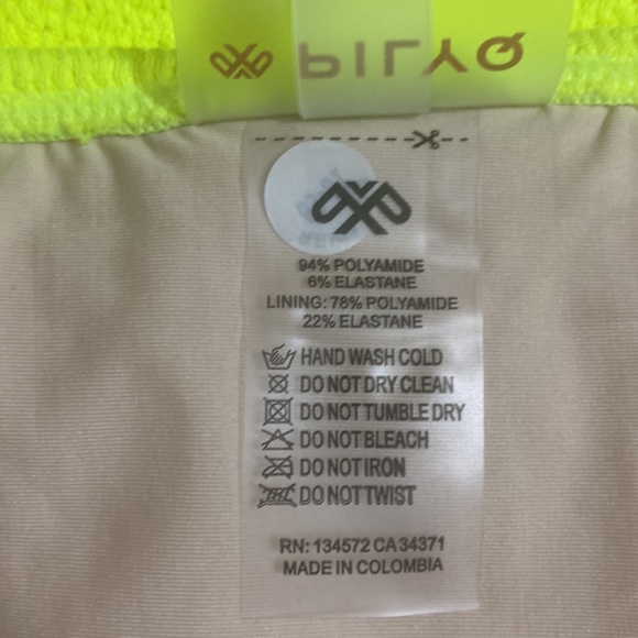 PILYQ Bikini Set; Ultra Violet Midi Ring Bralette Top & Pineapple Reef Full Bttm - Picture 8 of 8